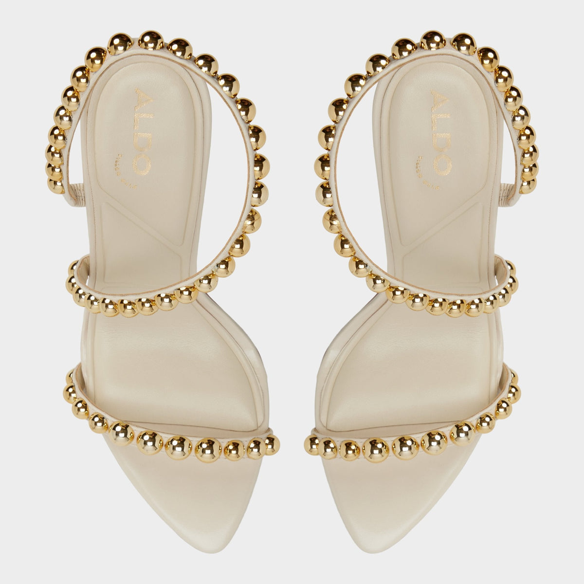 Attey in Cream - Strappy heeled sandal, Stiletto heel | Aldo