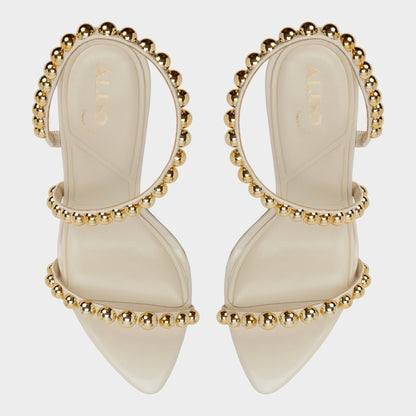 Attey in Cream - Strappy heeled sandal, Stiletto heel | Aldo