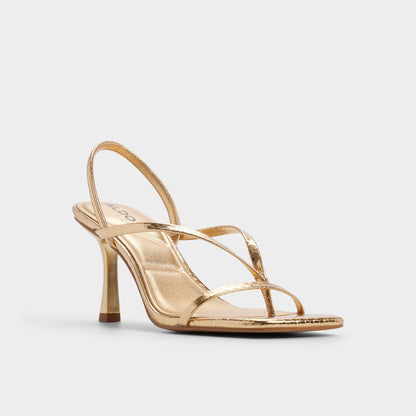 Riva in Gold 14213553 - Sling back heeled sandal, Stiletto heel | Aldo