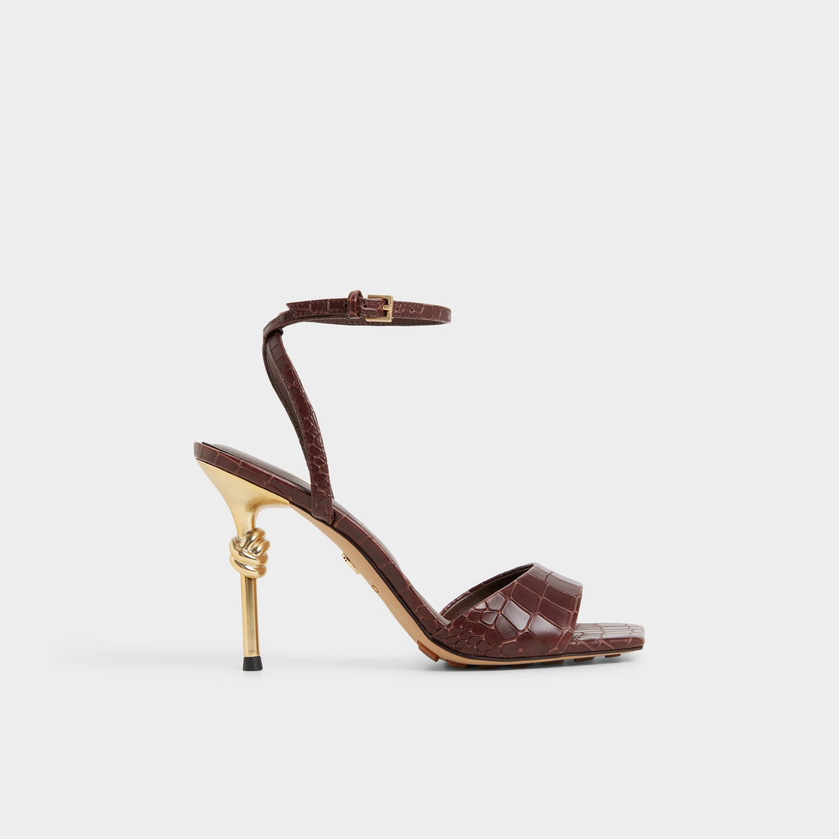 Harmonious in Dark Brown - Strappy heeled sandal | Aldo