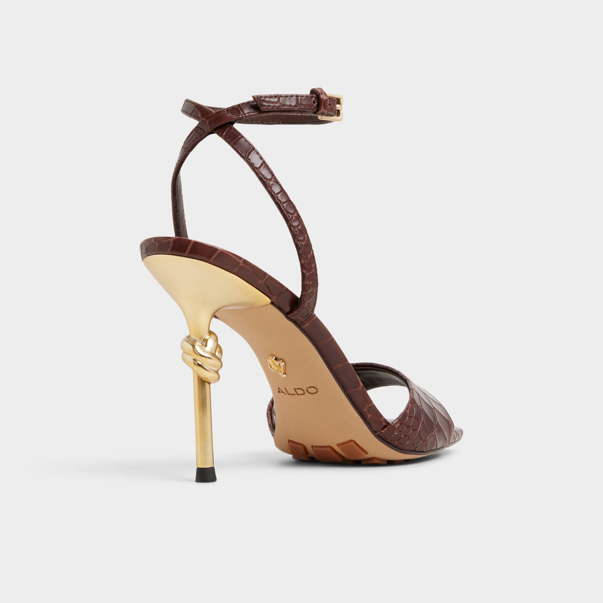 Harmonious in Dark Brown - Strappy heeled sandal | Aldo