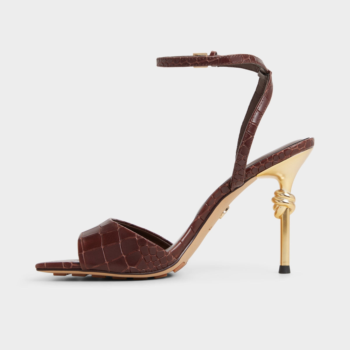 Harmonious in Dark Brown - Strappy heeled sandal | Aldo