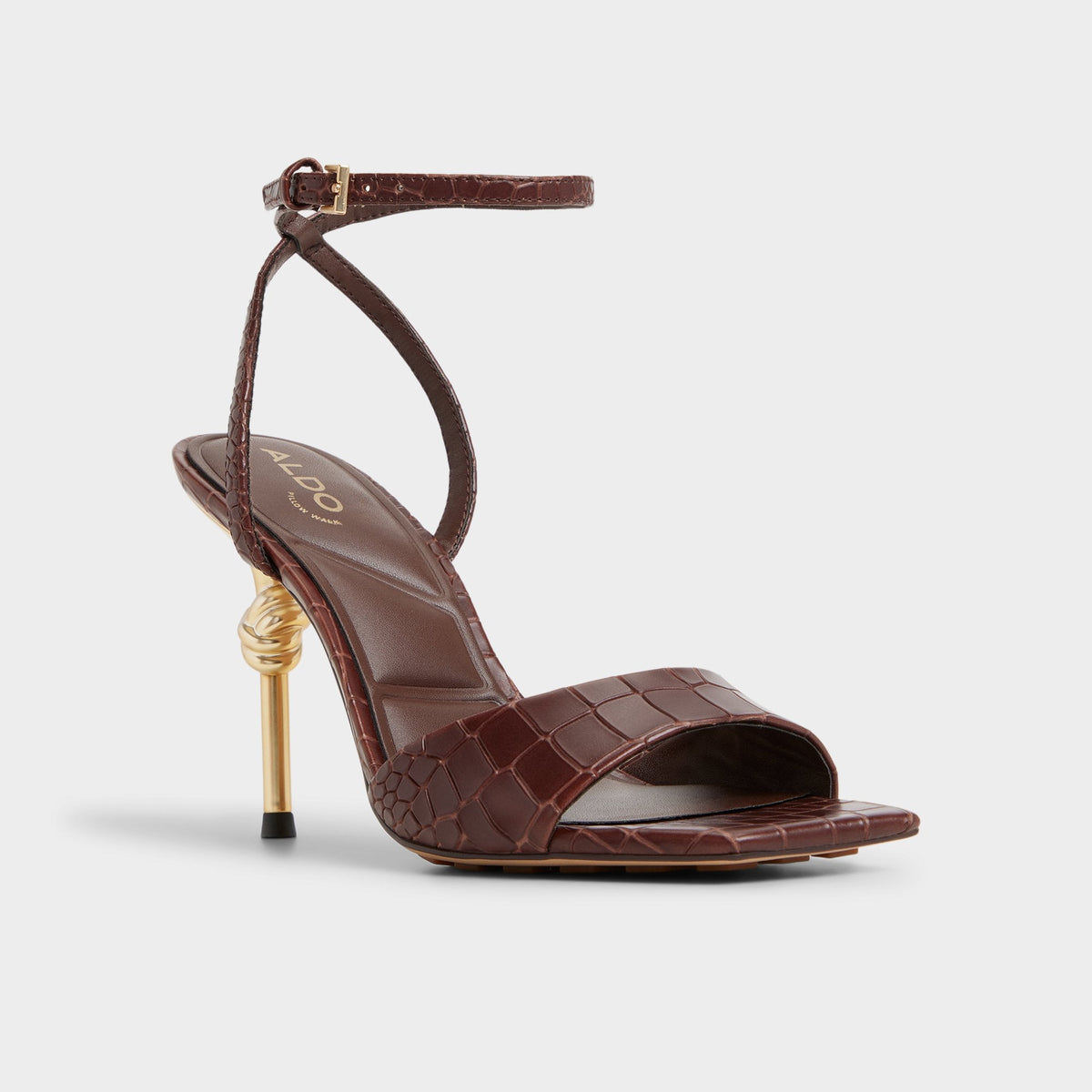 Harmonious in Dark Brown - Strappy heeled sandal | Aldo