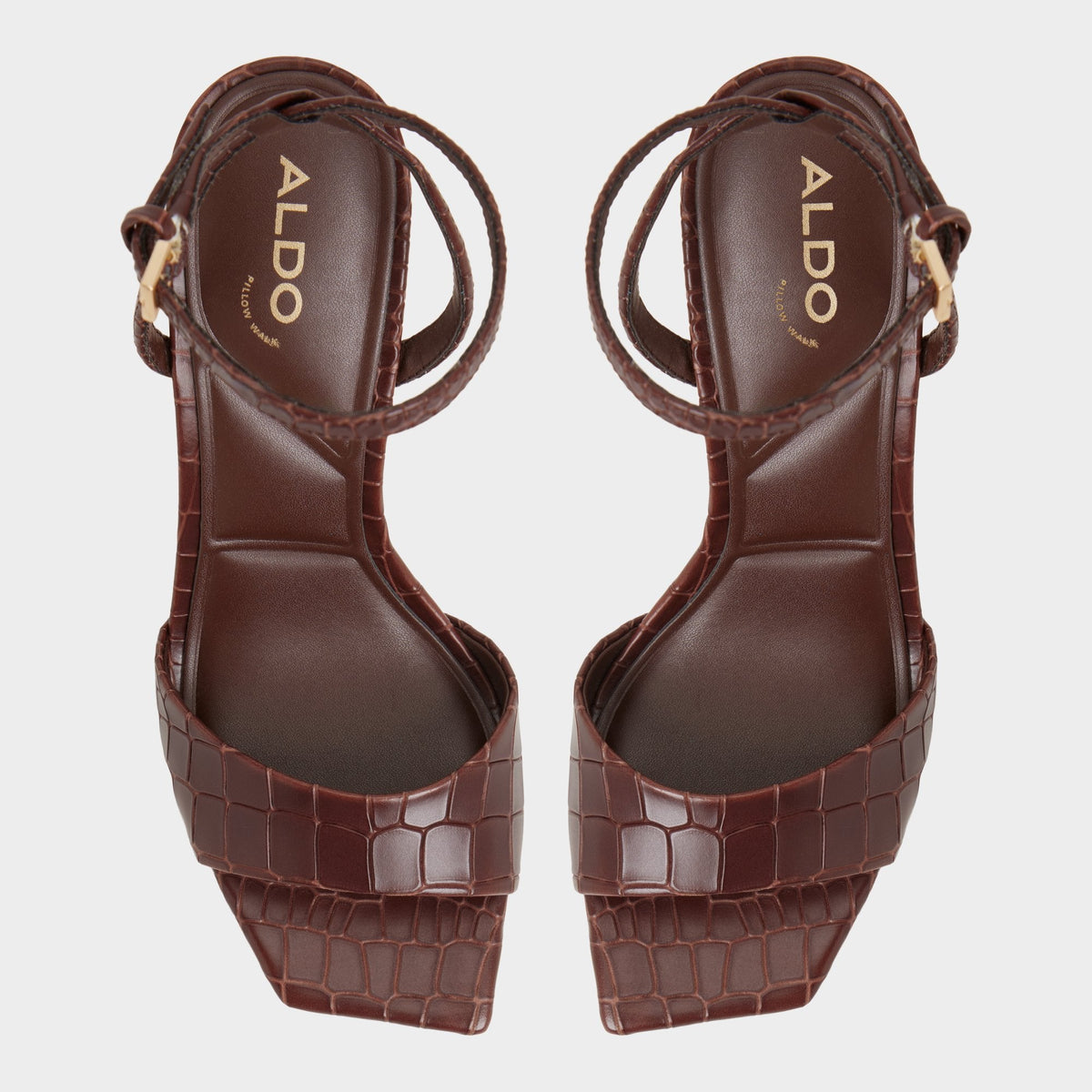 Harmonious in Dark Brown - Strappy heeled sandal | Aldo