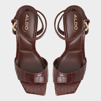 Harmonious in Dark Brown - Strappy heeled sandal | Aldo