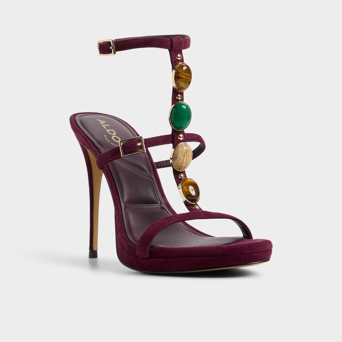 Opalia in Bordo - Strappy heeled sandal, Platform | Aldo