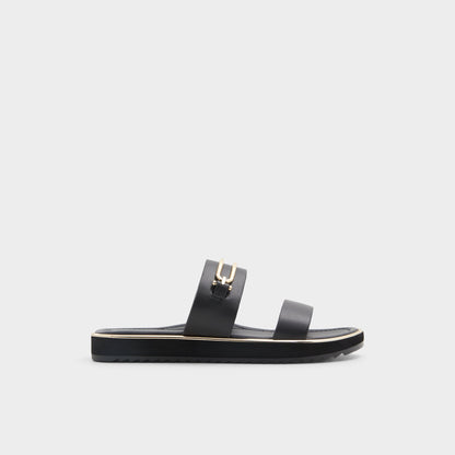 Lagoon Other Black Women's Strappy sandals - Strappy flat sandal, Footbed sandal | Aldo