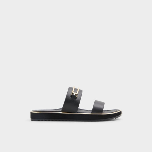 Lagoon Other Black Women's Strappy sandals - Strappy flat sandal, Footbed sandal | Aldo