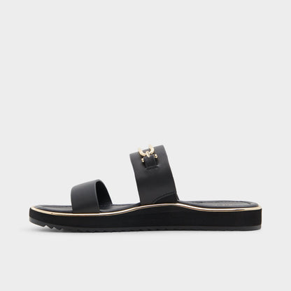 Lagoon Other Black Women's Strappy sandals - Strappy flat sandal, Footbed sandal | Aldo