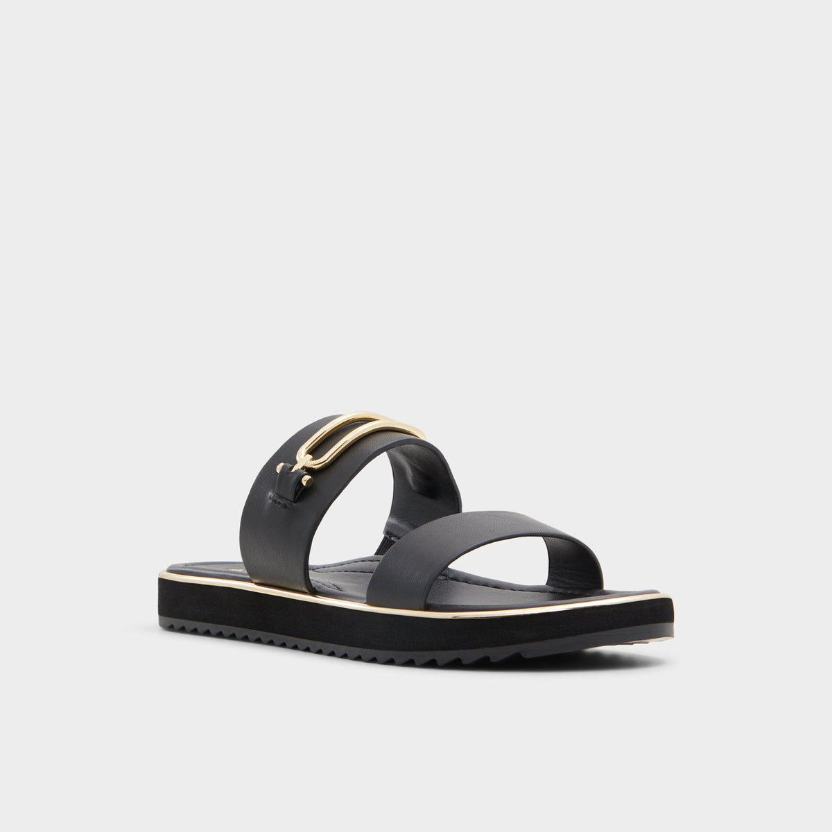 Lagoon Other Black Women's Strappy sandals - Strappy flat sandal, Footbed sandal | Aldo