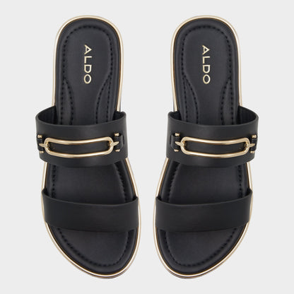 Lagoon Other Black Women's Strappy sandals - Strappy flat sandal, Footbed sandal | Aldo