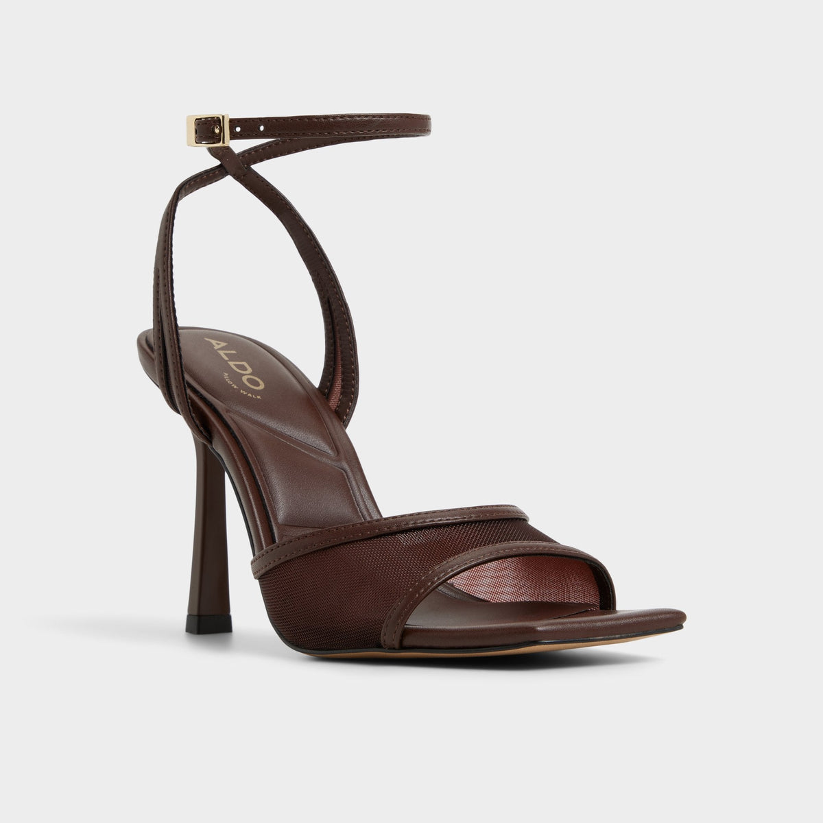 Sharra in Dark Brown - Strappy heeled sandal, Stiletto heel | Aldo
