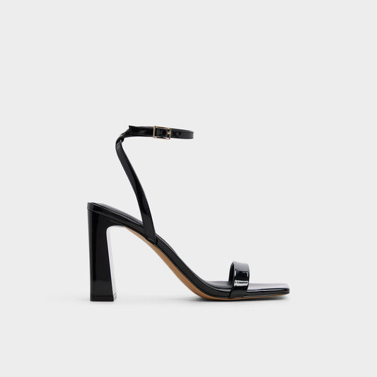 Azzira in Black - Strappy heeled sandal, Block heel | Aldo