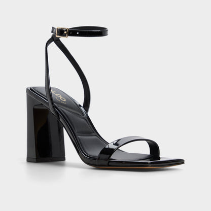 Azzira in Black - Strappy heeled sandal, Block heel | Aldo