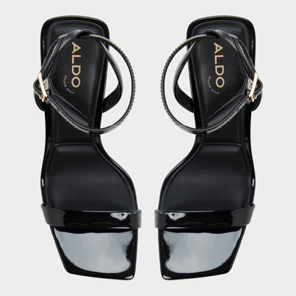 Azzira in Black - Strappy heeled sandal, Block heel | Aldo