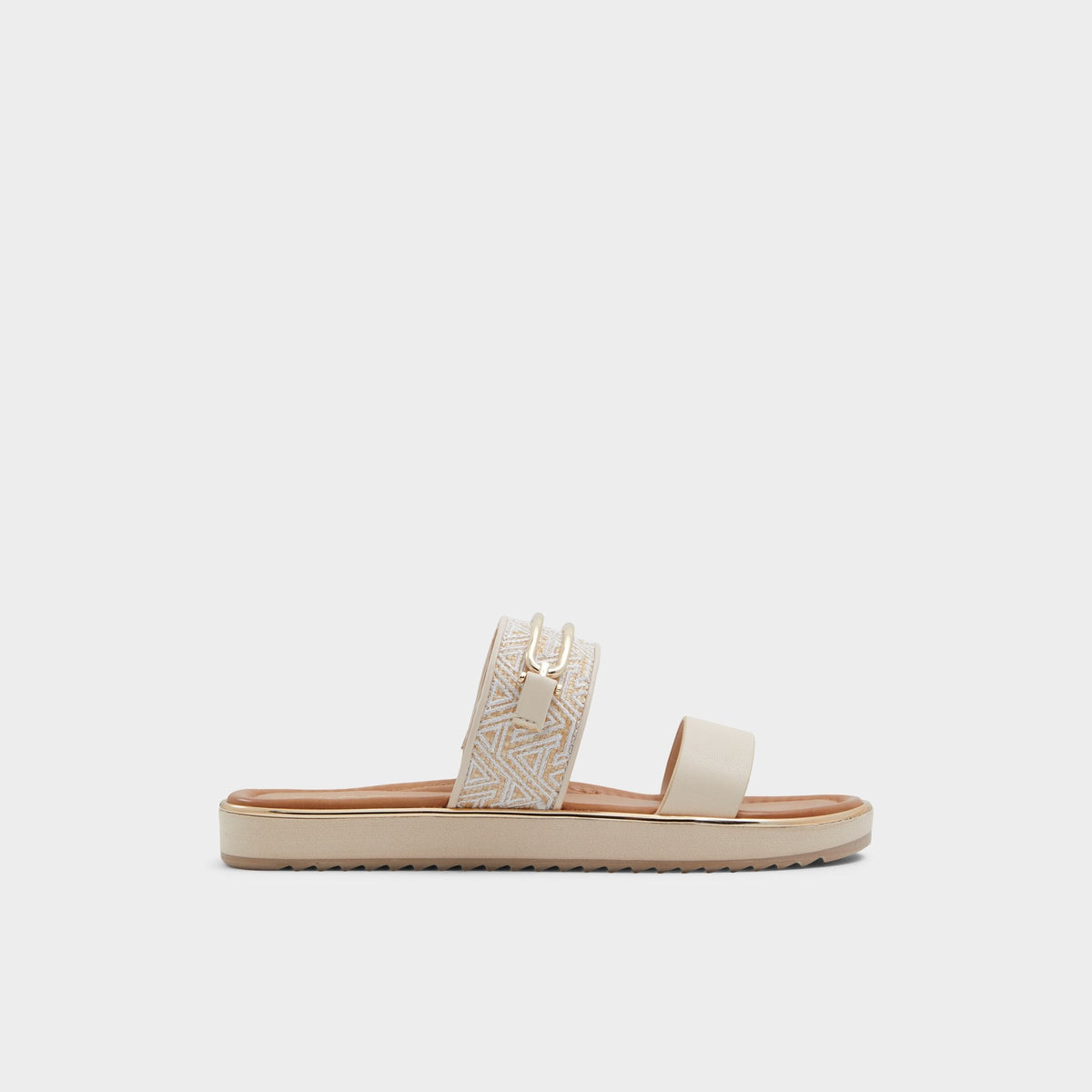 Lagoon Other Beige Synthetic Print Women's Footbed sandals - Slide sandal, Footbed sandal | Aldo