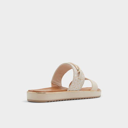 Lagoon Other Beige Synthetic Print Women's Footbed sandals - Slide sandal, Footbed sandal | Aldo