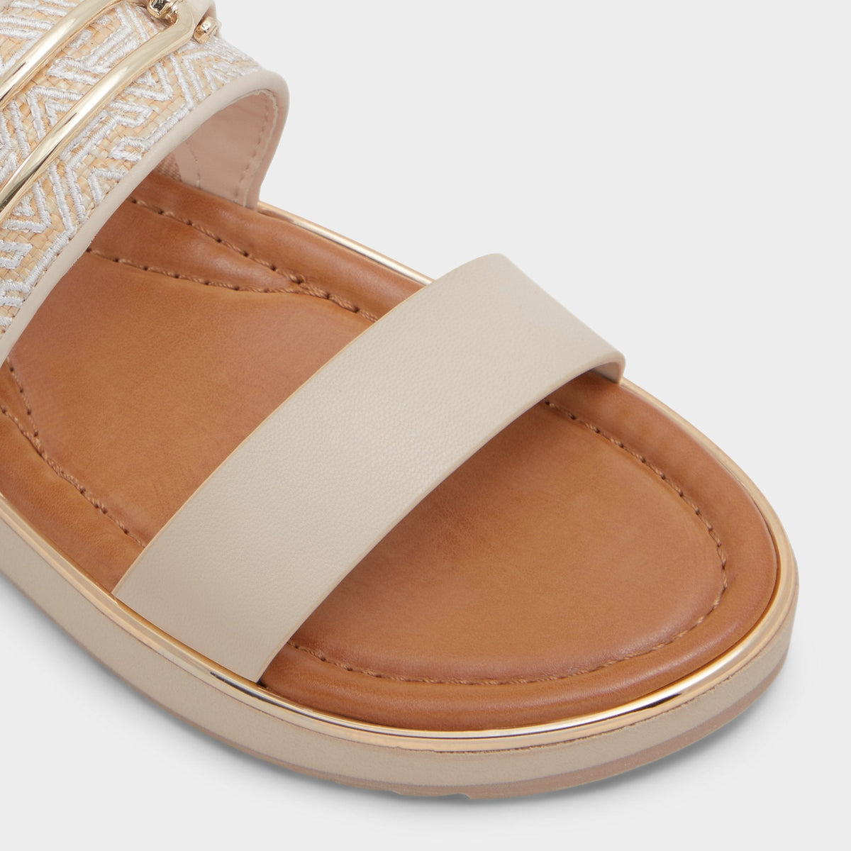 Lagoon Other Beige Synthetic Print Women's Footbed sandals - Slide sandal, Footbed sandal | Aldo