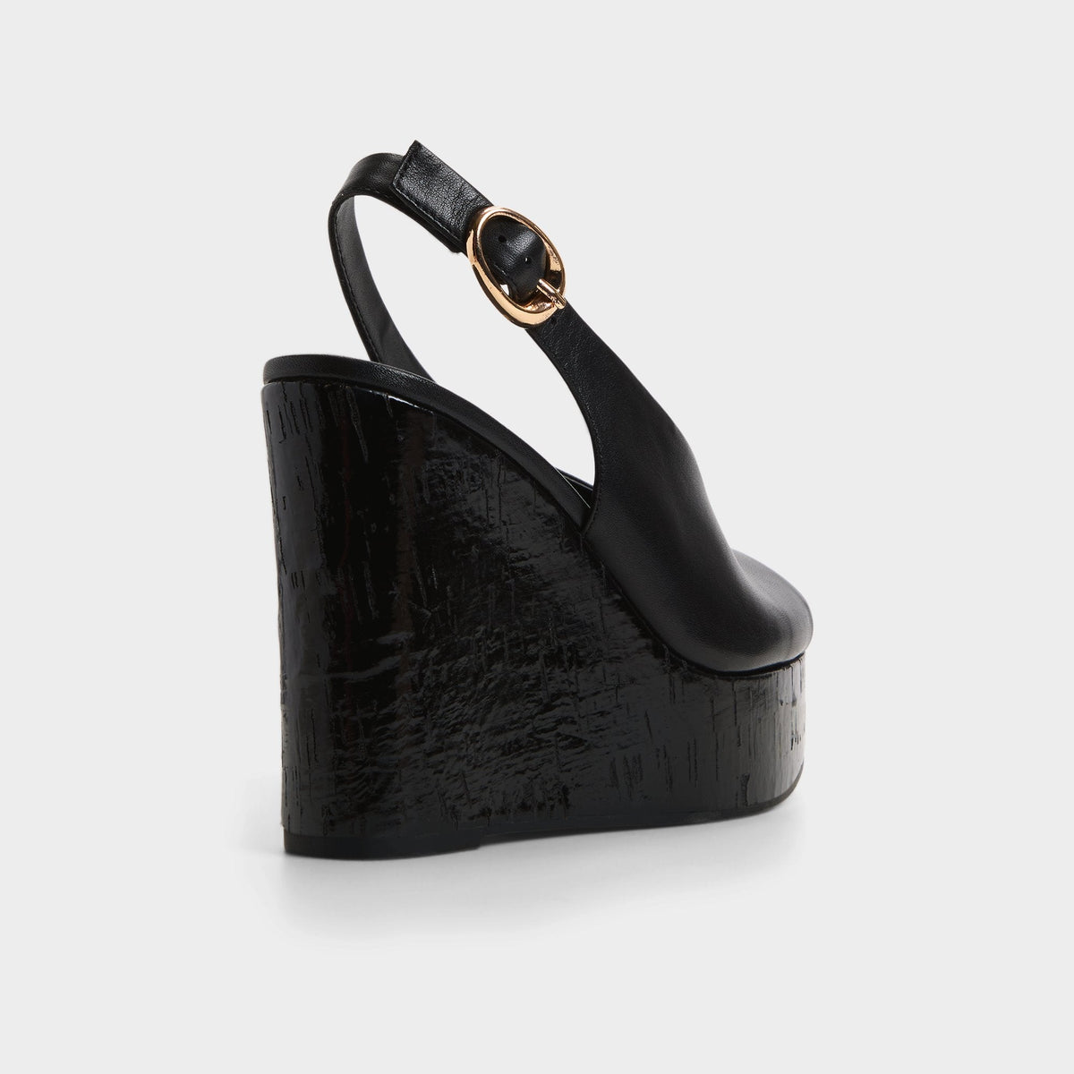 Tatianah in Black - Sling back heeled sandal, Wedge heel | Aldo