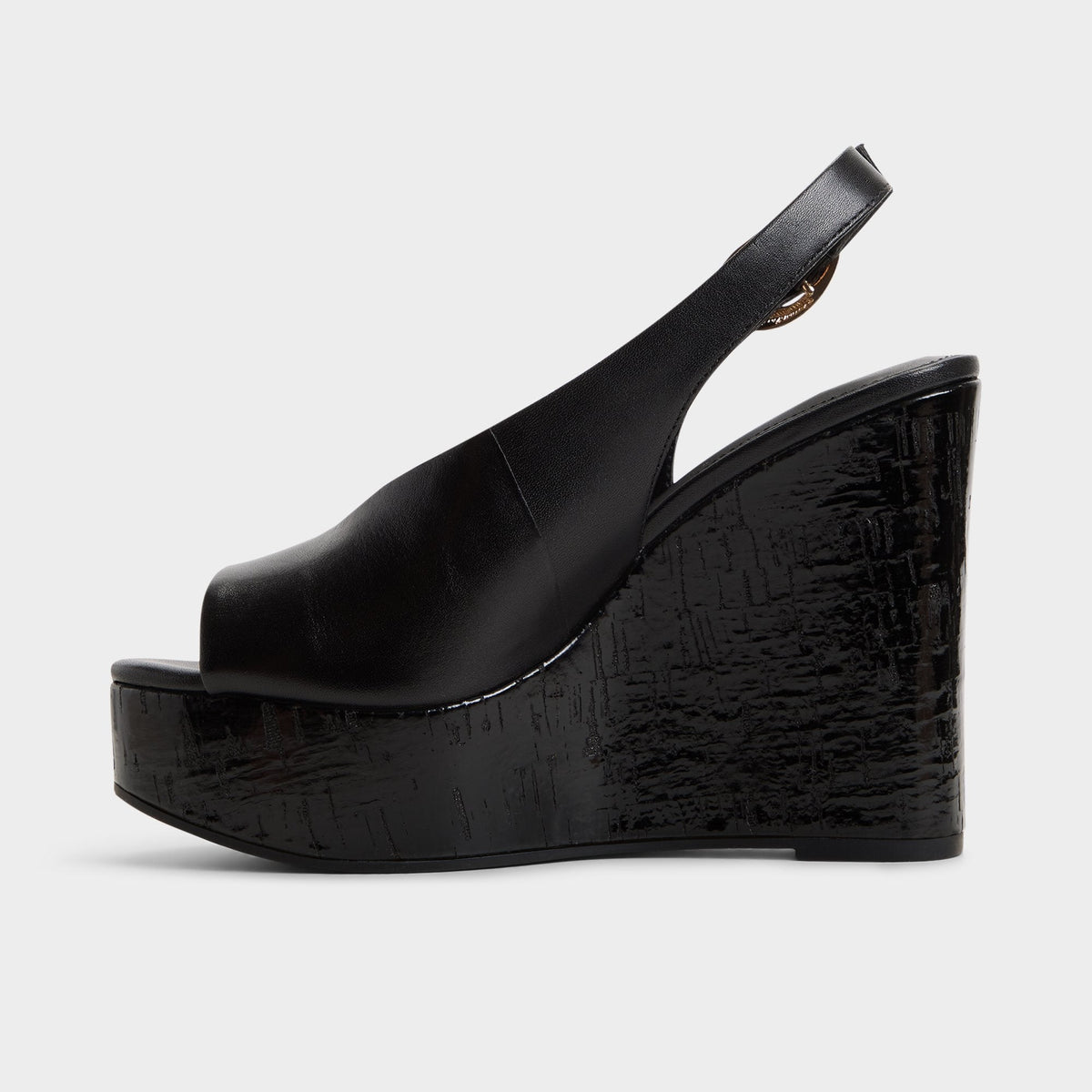 Tatianah in Black - Sling back heeled sandal, Wedge heel | Aldo