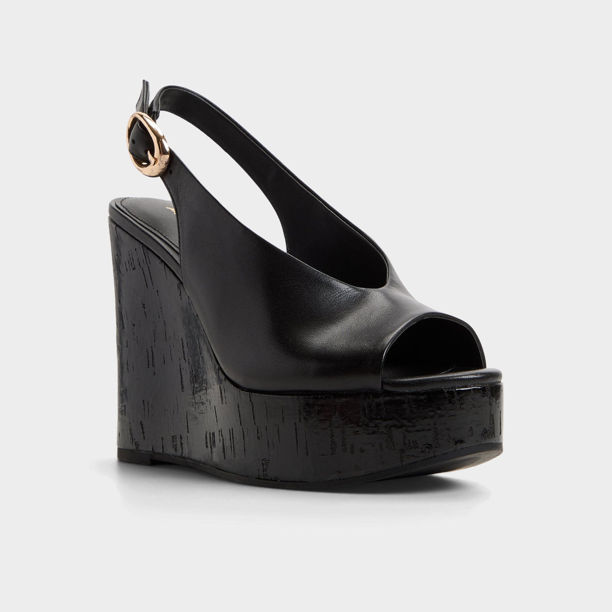 Tatianah in Black - Sling back heeled sandal, Wedge heel | Aldo
