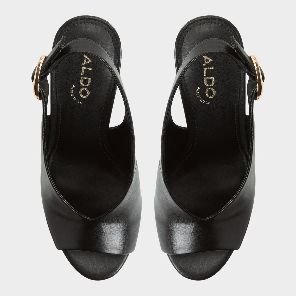 Tatianah in Black - Sling back heeled sandal, Wedge heel | Aldo
