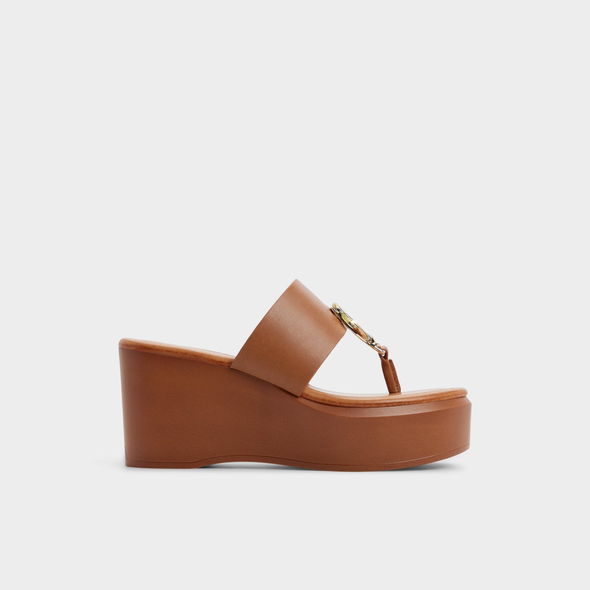 Friegan in Medium Brown - Slide sandal, Wedge heel | Aldo
