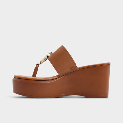 Friegan in Medium Brown - Slide sandal, Wedge heel | Aldo