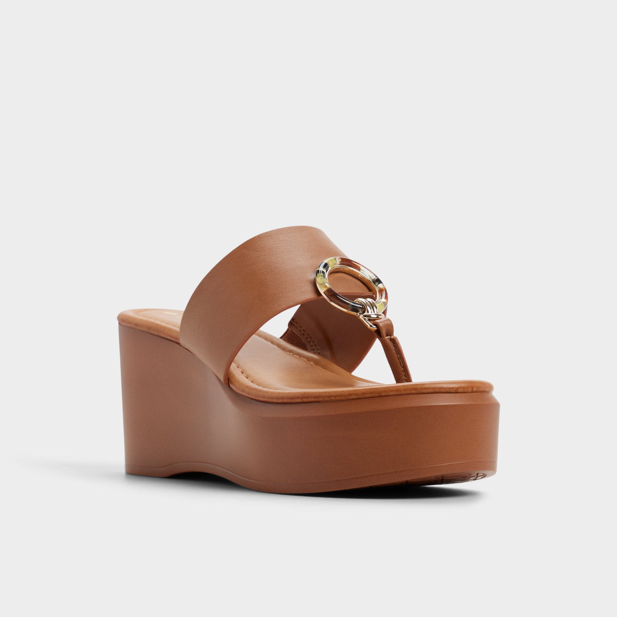 Friegan in Medium Brown - Slide sandal, Wedge heel | Aldo