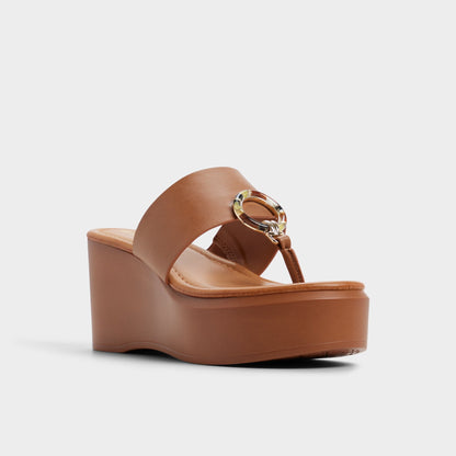 Friegan in Medium Brown - Slide sandal, Wedge heel | Aldo