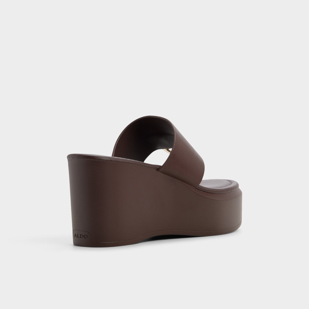 Friegan in Dark Brown - Slide sandal, Wedge heel | Aldo