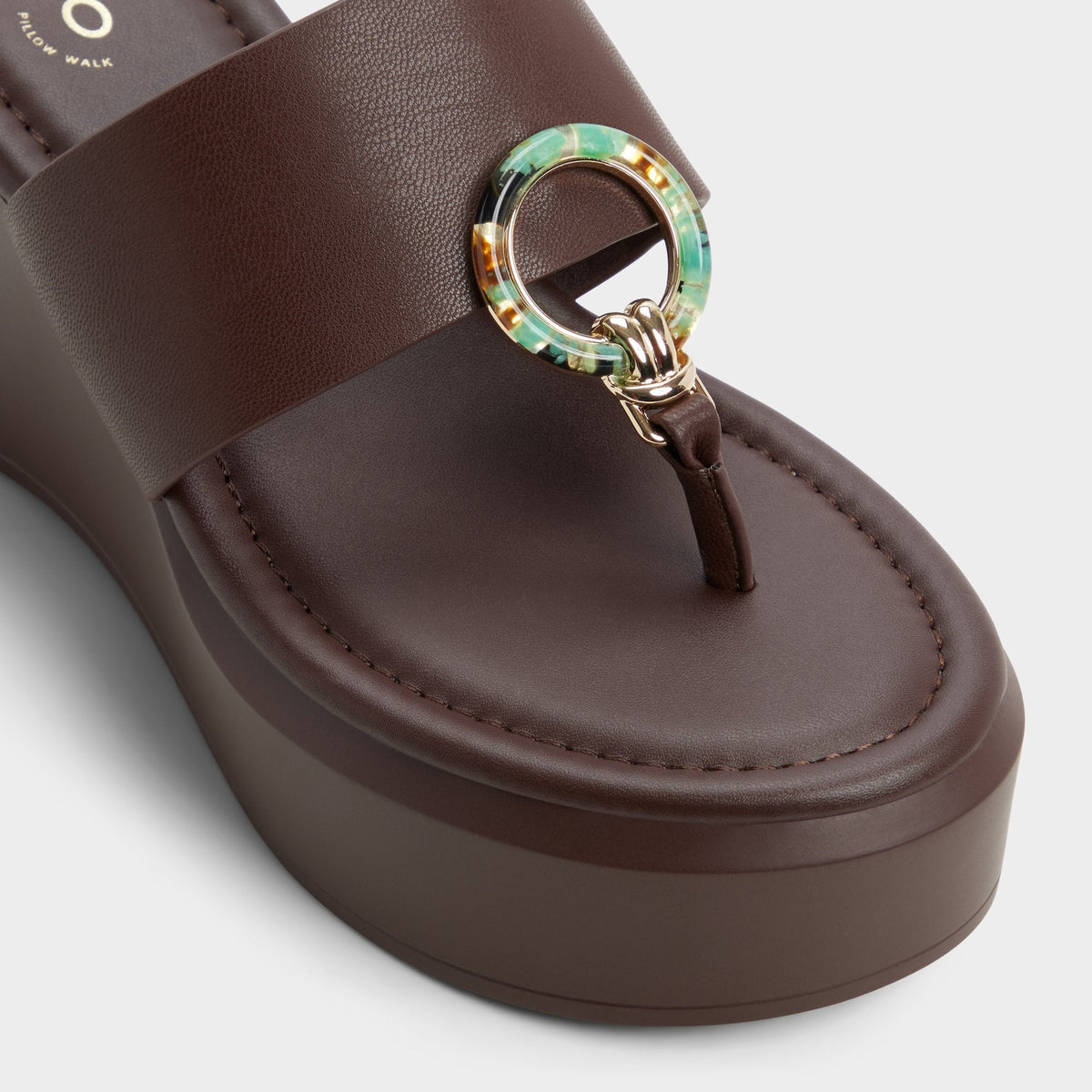 Friegan in Dark Brown - Slide sandal, Wedge heel | Aldo