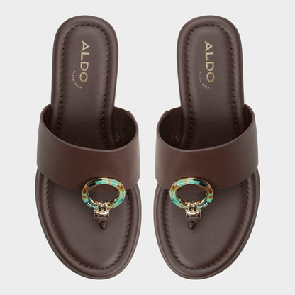 Friegan in Dark Brown - Slide sandal, Wedge heel | Aldo