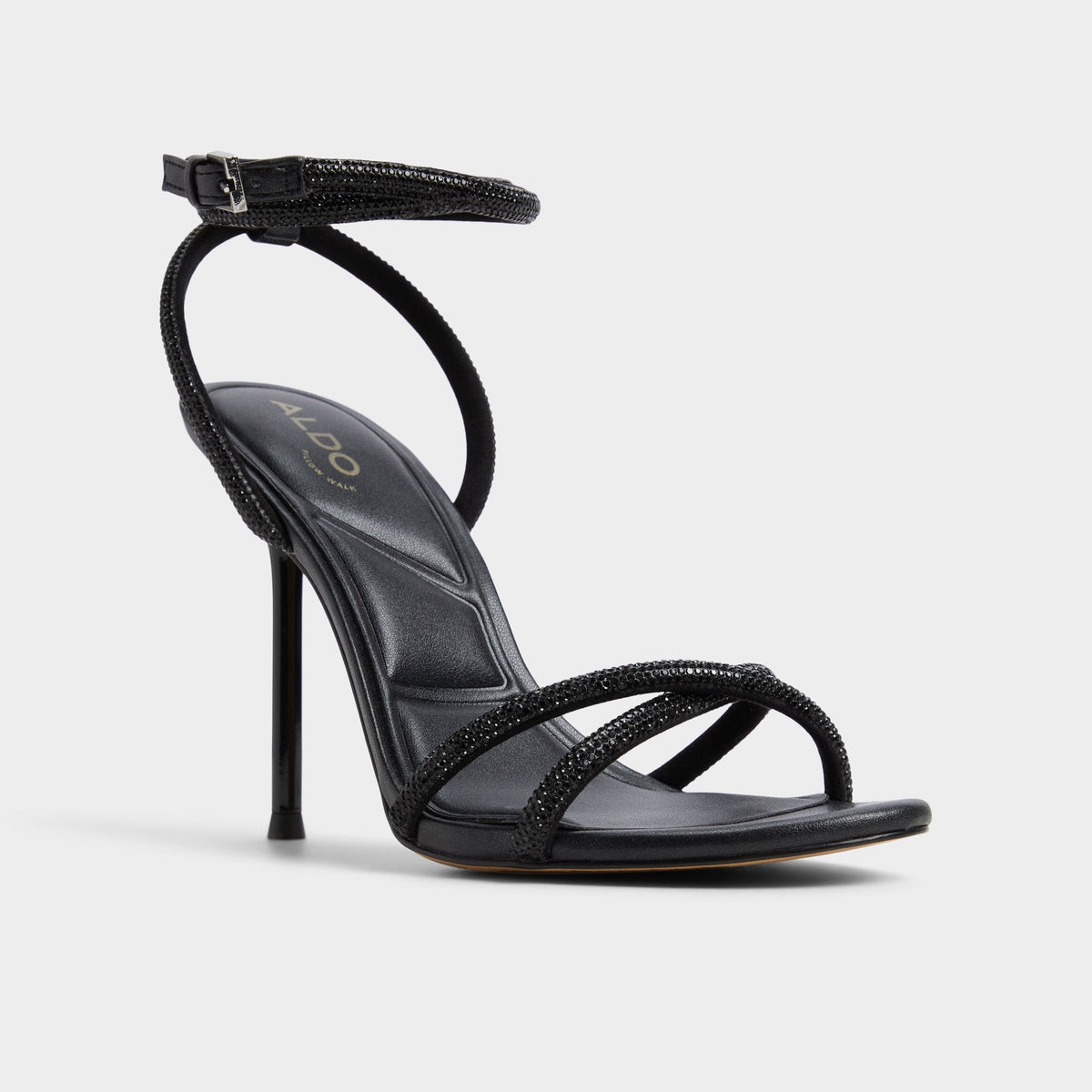 Manaelden Black Women's Strappy sandals - Strappy heeled sandal, Stiletto heel | Aldo