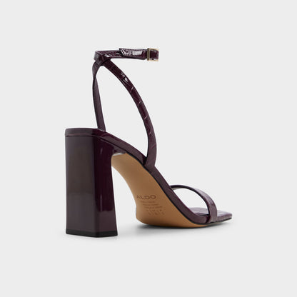 Azzira in Bordo - Strappy heeled sandal, Block heel | Aldo