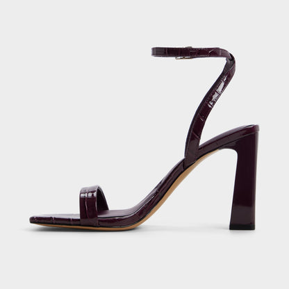 Azzira in Bordo - Strappy heeled sandal, Block heel | Aldo