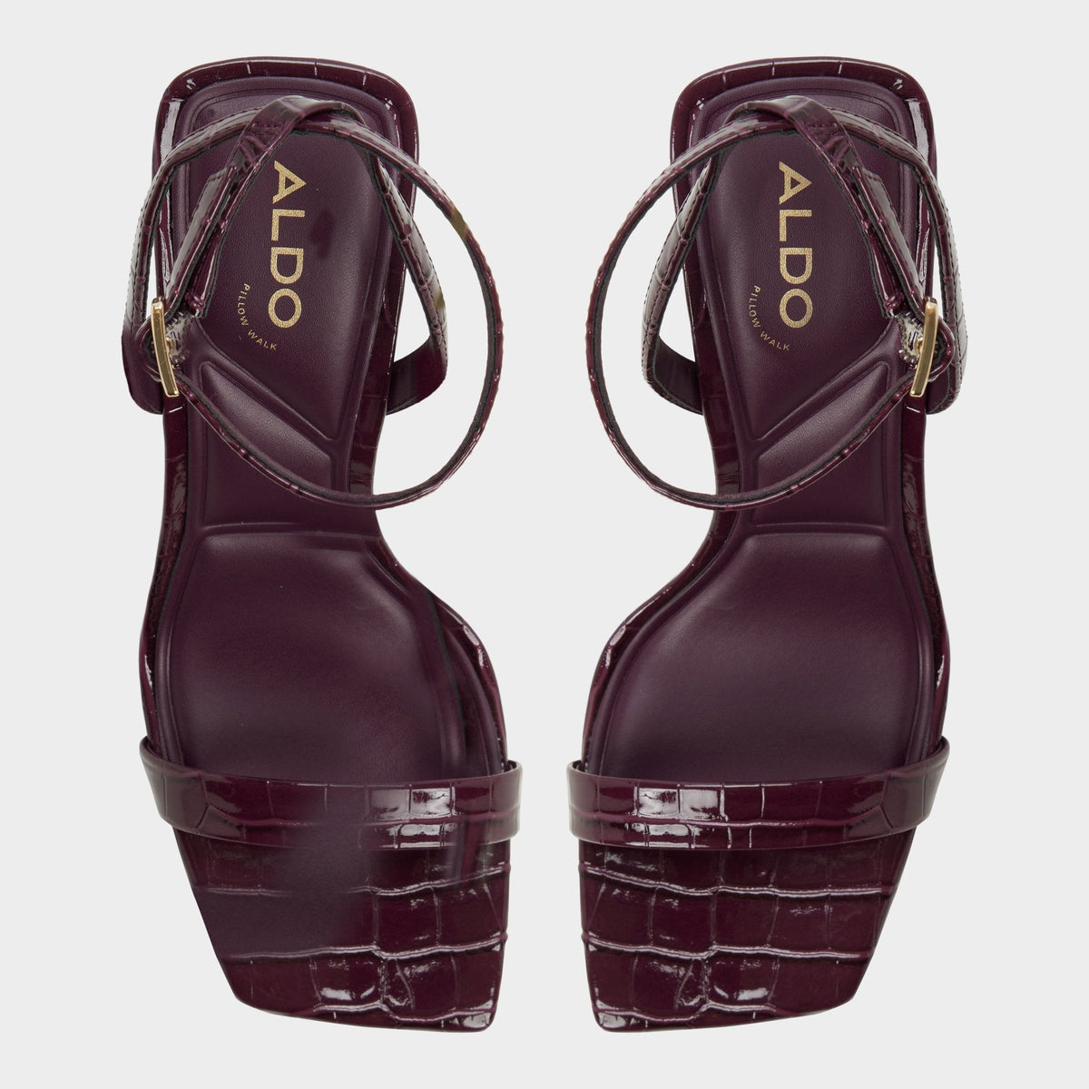 Azzira in Bordo - Strappy heeled sandal, Block heel | Aldo