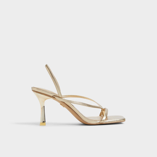 Riva Gold Women's Strappy sandals - Sling back heeled sandal, Stiletto heel | Aldo