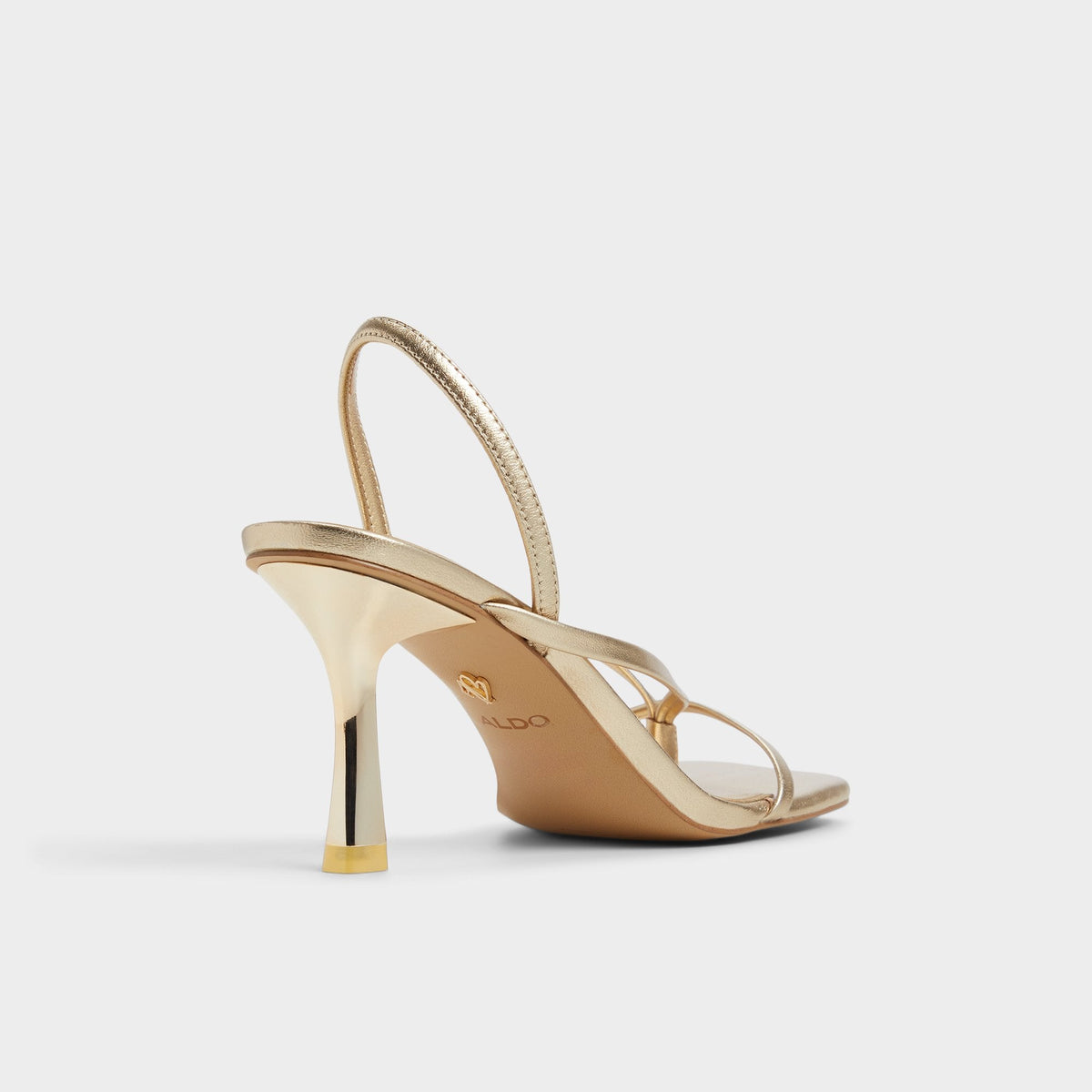 Riva Gold Women's Strappy sandals - Sling back heeled sandal, Stiletto heel | Aldo