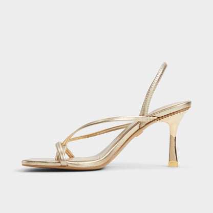 Riva Gold Women's Strappy sandals - Sling back heeled sandal, Stiletto heel | Aldo