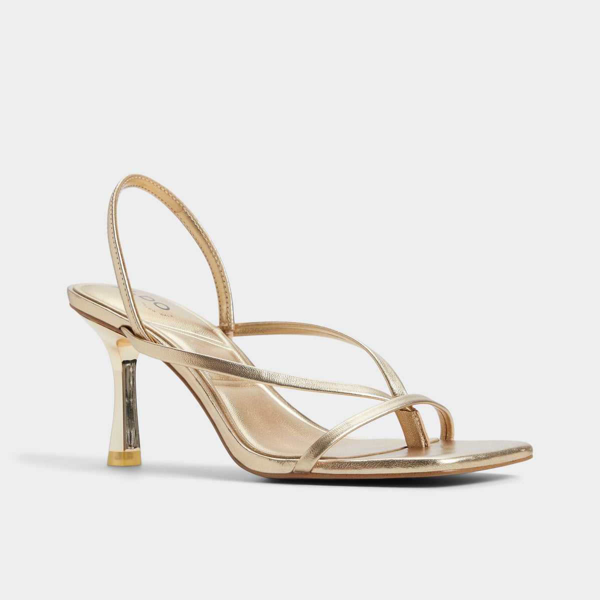 Riva Gold Women's Strappy sandals - Sling back heeled sandal, Stiletto heel | Aldo
