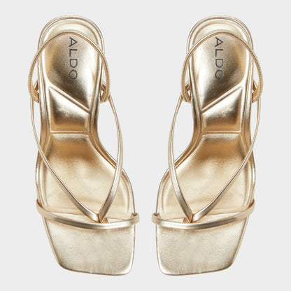 Riva Gold Women's Strappy sandals - Sling back heeled sandal, Stiletto heel | Aldo