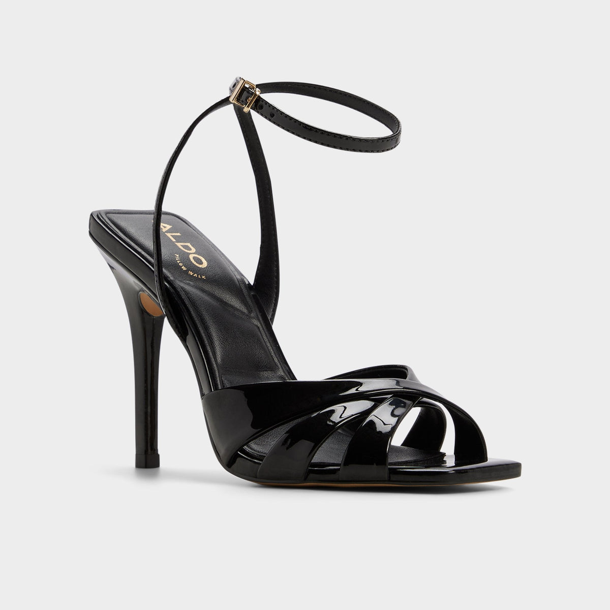 Meteora in Black - Strappy heeled sandal, Stiletto heel | Aldo