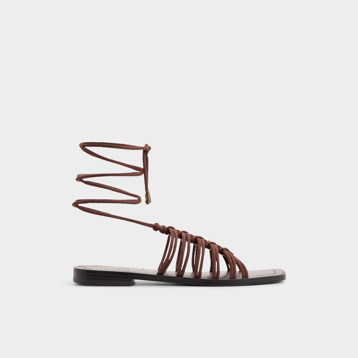 Unoma in Dark Brown - Strappy flat sandal | Aldo
