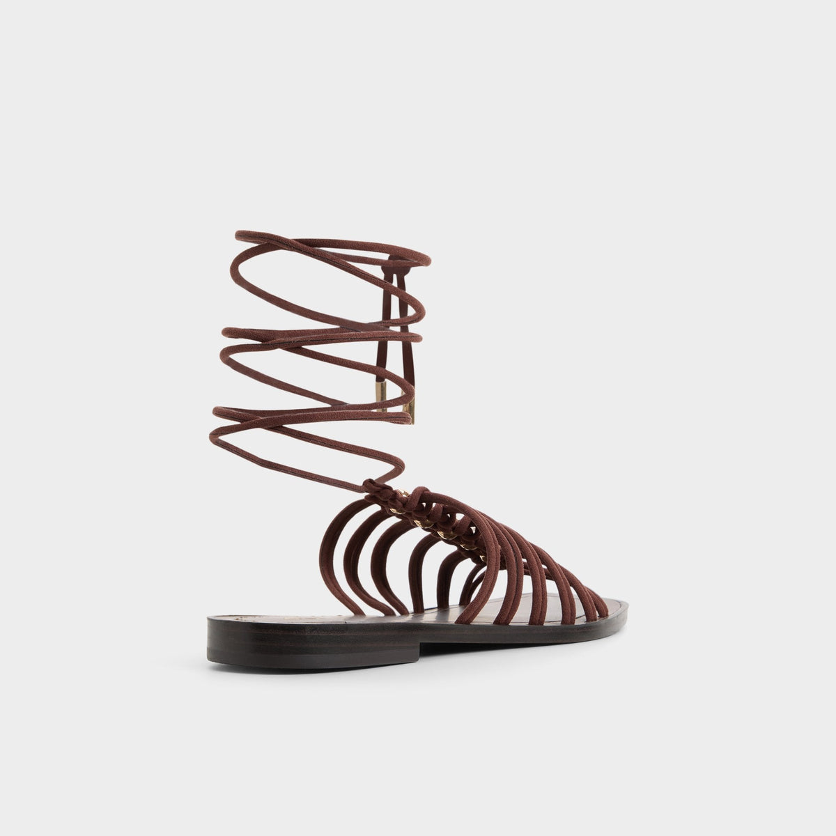 Unoma in Dark Brown - Strappy flat sandal | Aldo