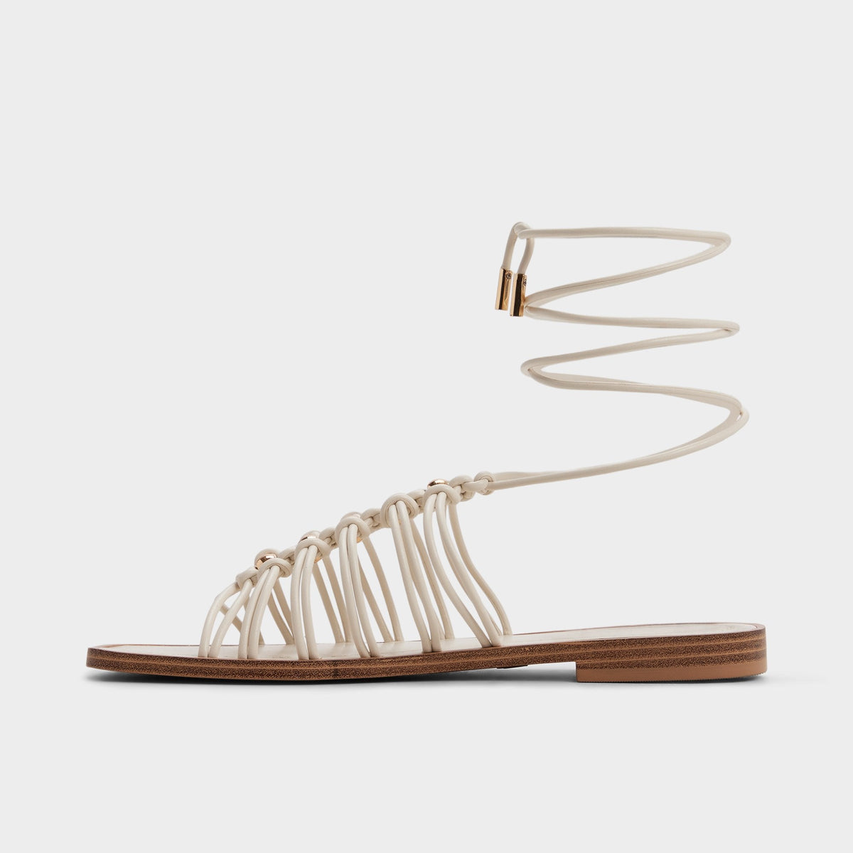 Unoma in White Bone - Strappy flat sandal | Aldo