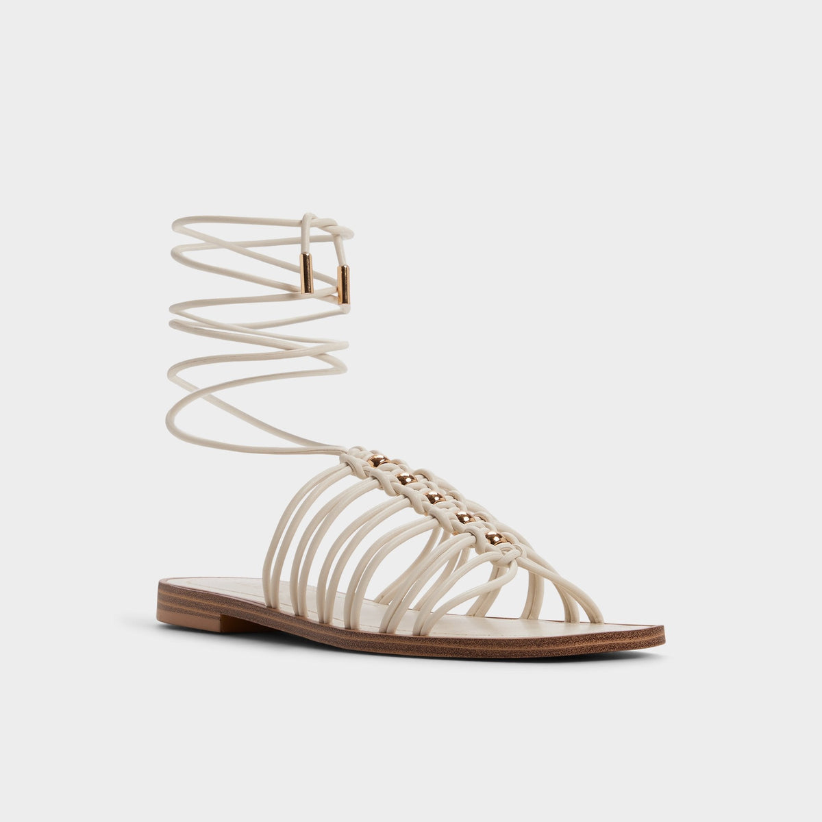 Unoma in White Bone - Strappy flat sandal | Aldo