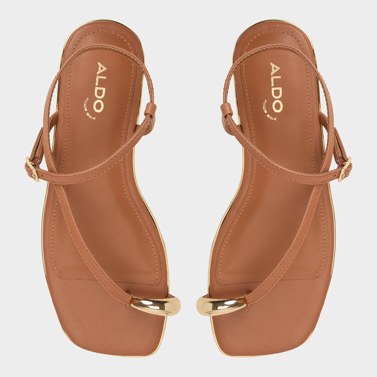 Jomalina Medium Brown Women's Flats - Strappy flat sandal | Aldo