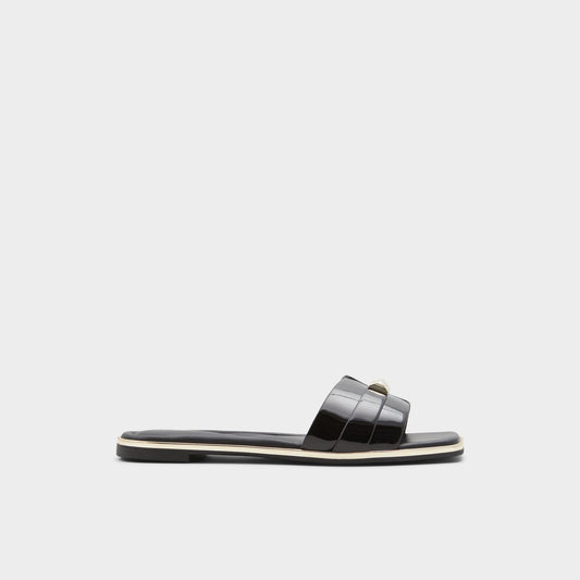 Darine Black Women's Flats - Slide sandal | Aldo