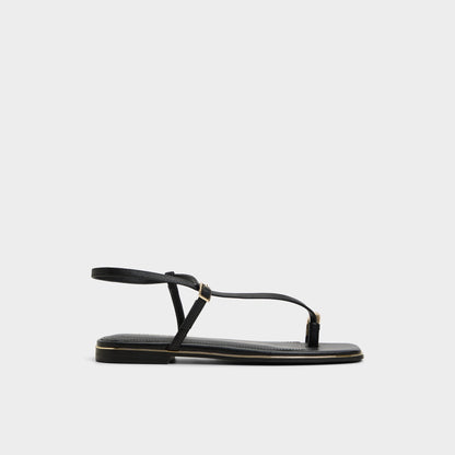 Jomalina Black Women's Flats - Strappy flat sandal | Aldo